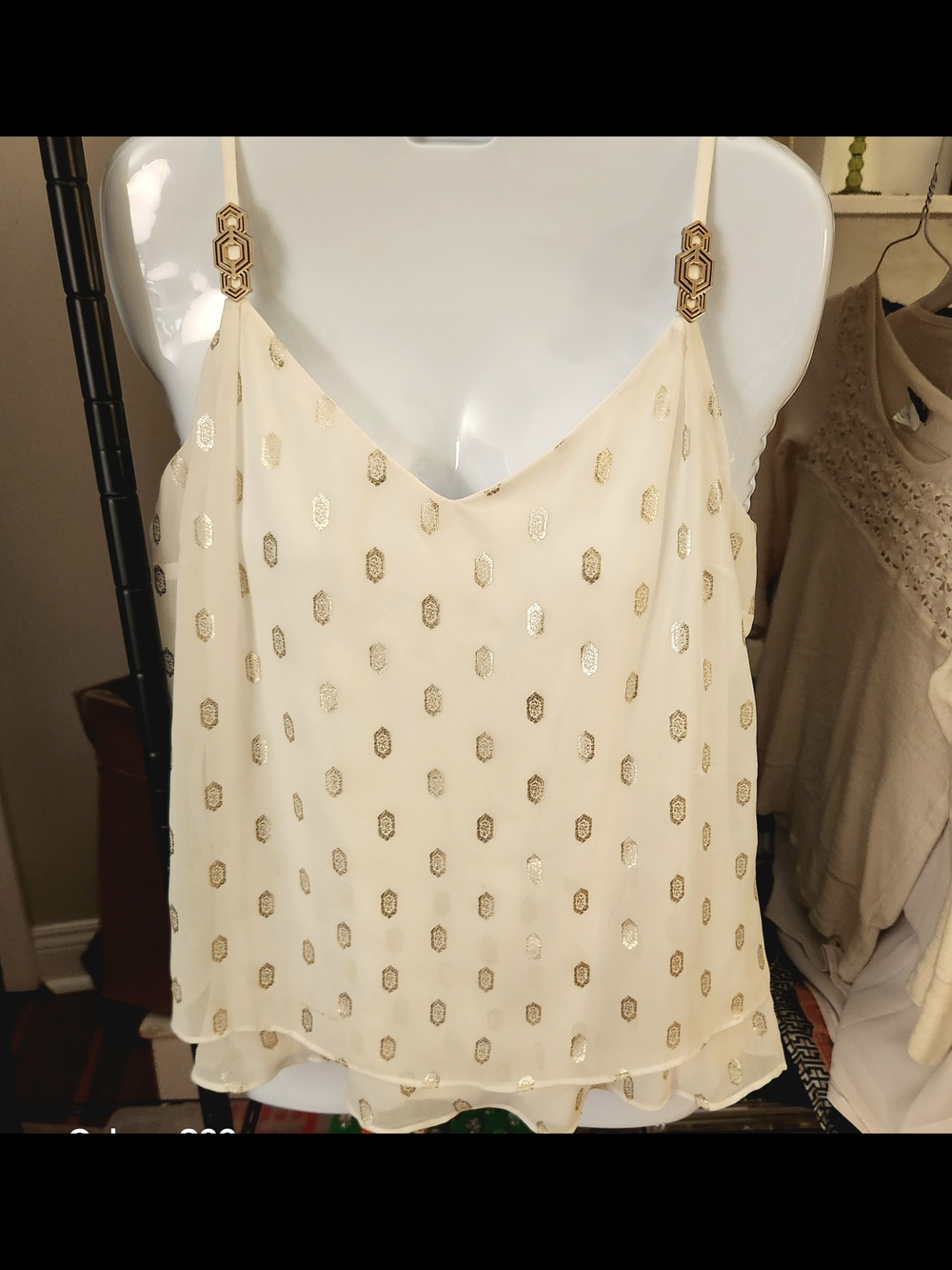 WHBM Gold Dot Cami Flowy Tank – Women’s Medium EUC